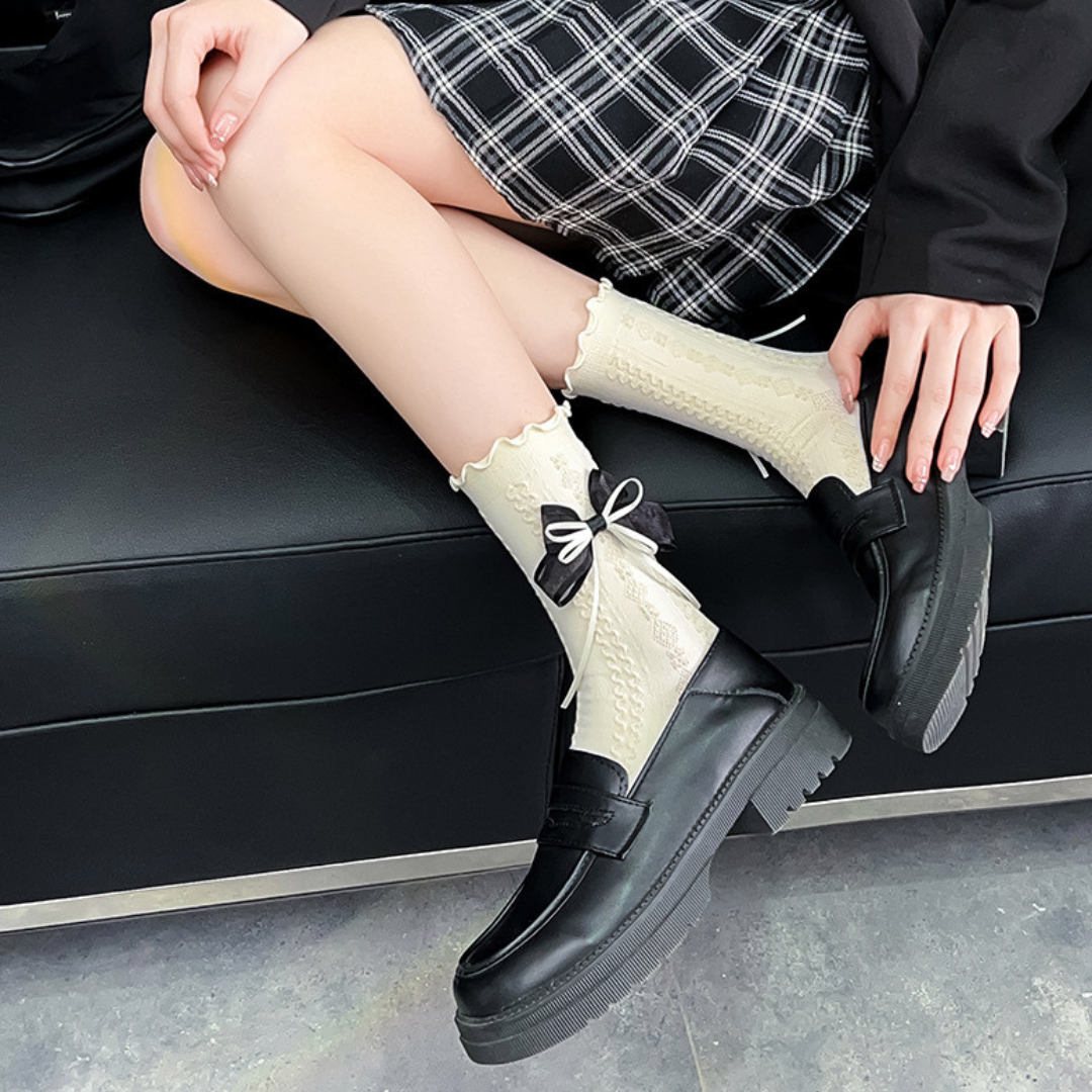 double ribbon socks lf3061