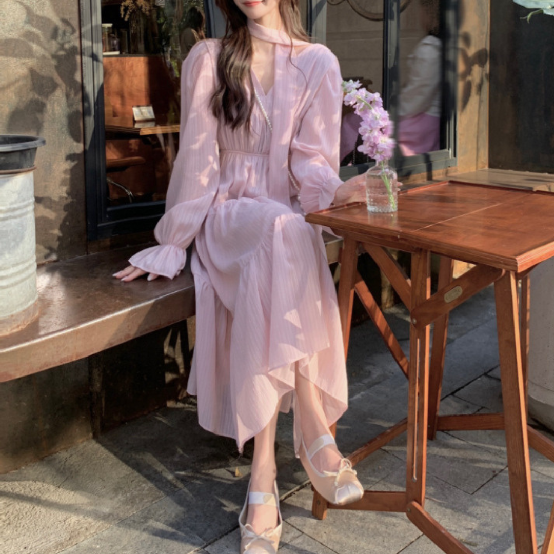 【即納】chiffon pastel onepiece lf3228