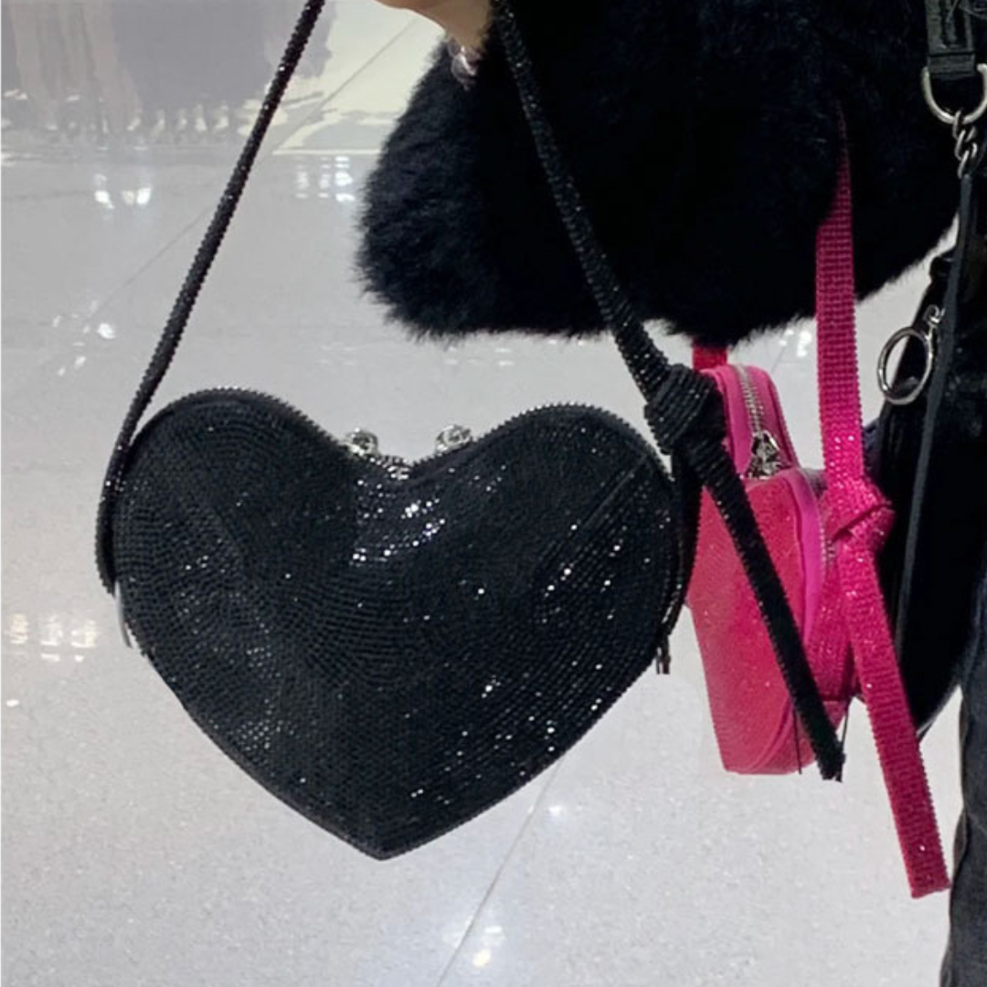 heart-shaped glitter bag lf2950