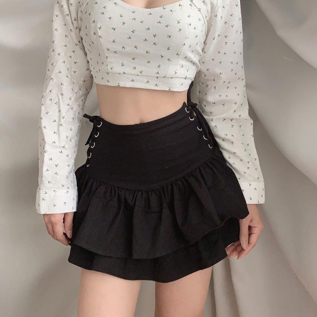 side waist strap skirt lf2616