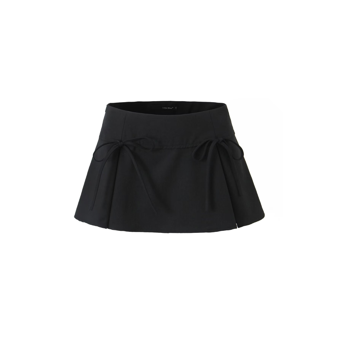 low waist mini ribbon skirt lf2927