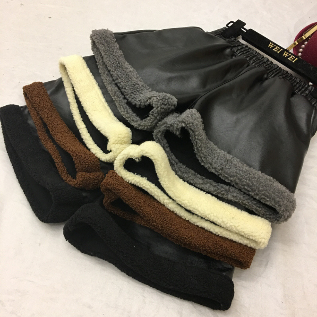 faux leather boa pants lf2733