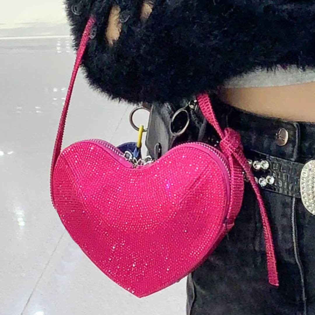 heart-shaped glitter bag lf2950