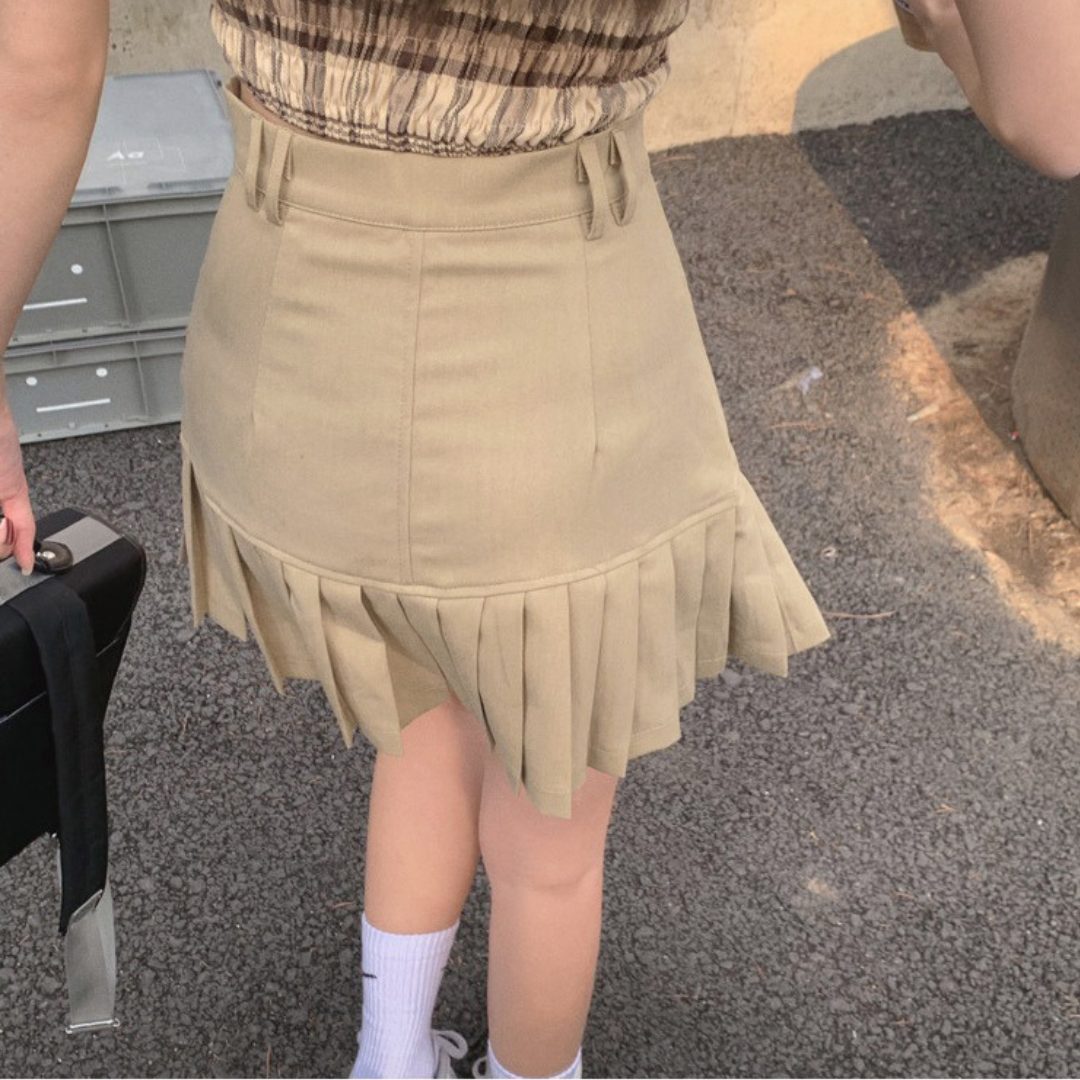 casual pleated skirt lf2658