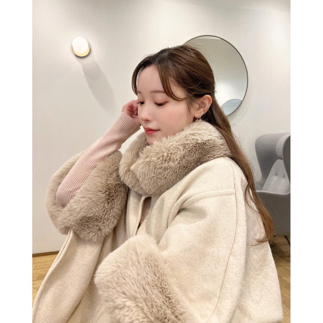 【即納】volume fur cape coat lf-s1006