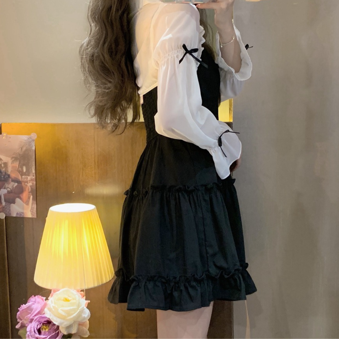 short blouse dress set lf3088