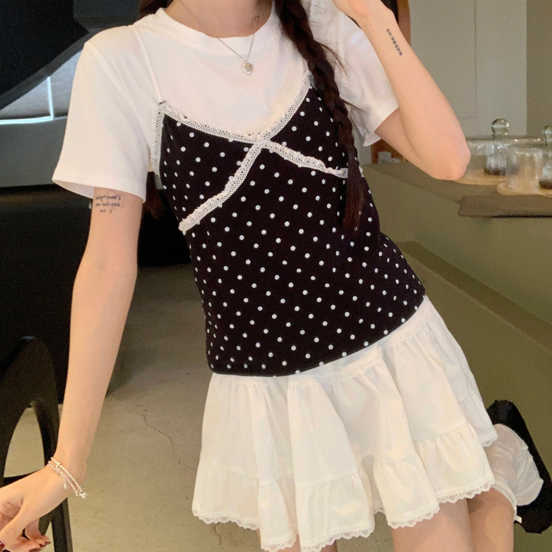 【即納】polka dot bustier lf3244