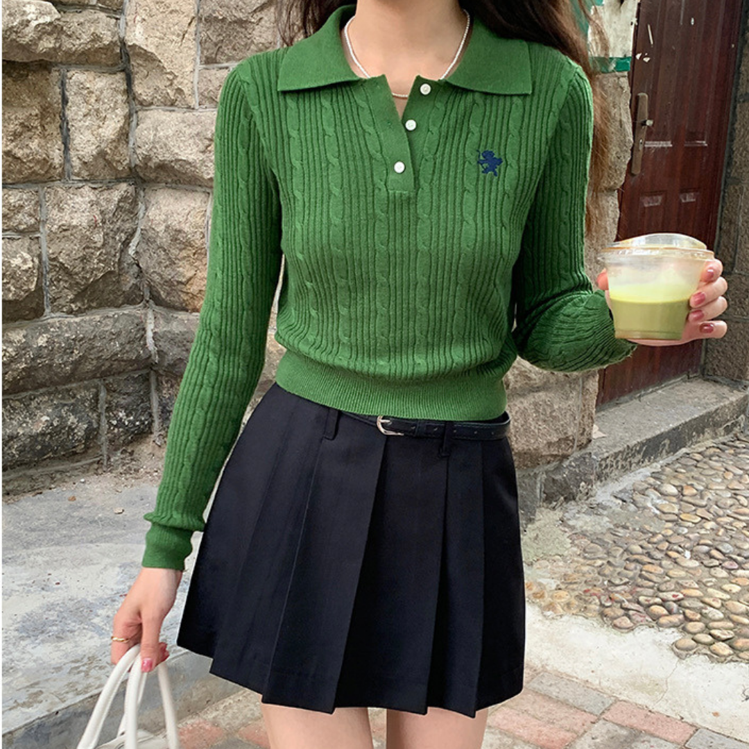 college embroidery sweater lf2674