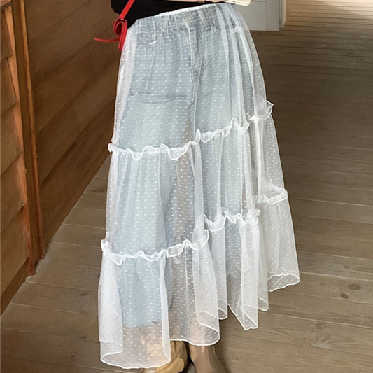 lace layered skirt lf3191