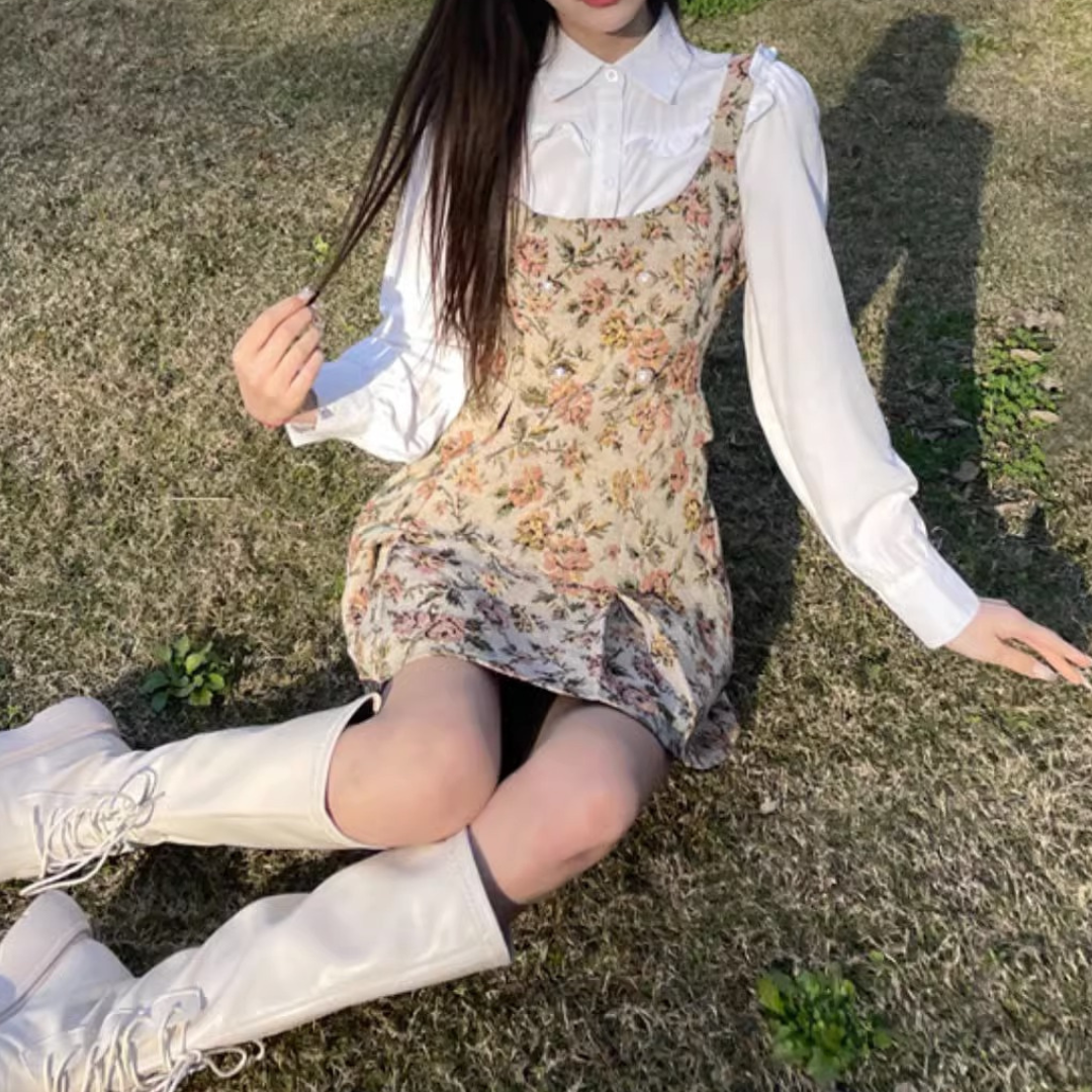 floral jumper skirt lf2769 La Florence