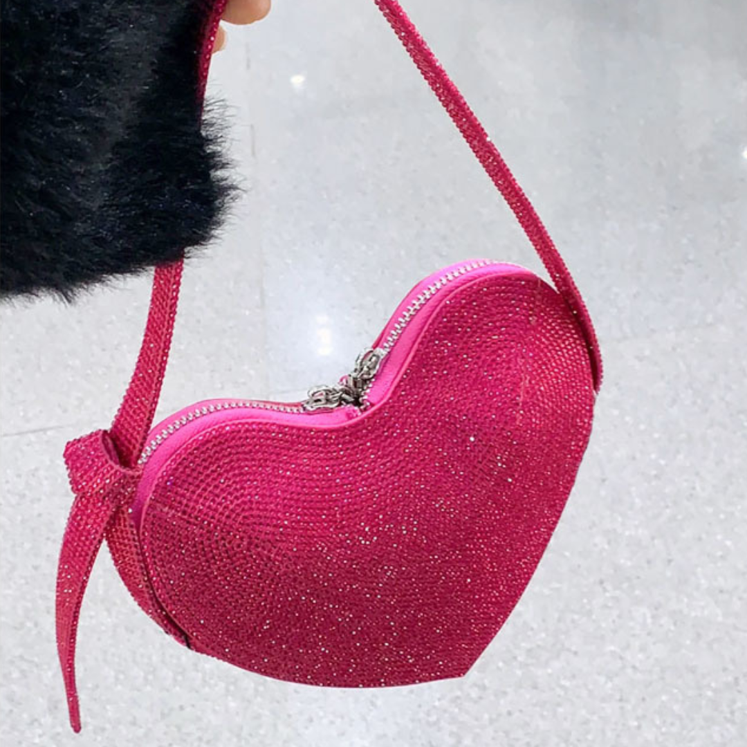 heart-shaped glitter bag lf2950