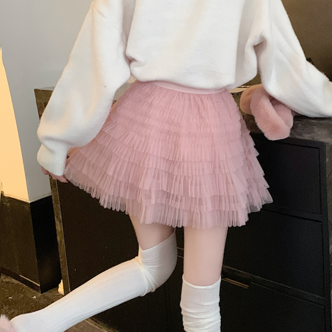 即納】frill tulle mini skirt lf-s1048 – La Florence