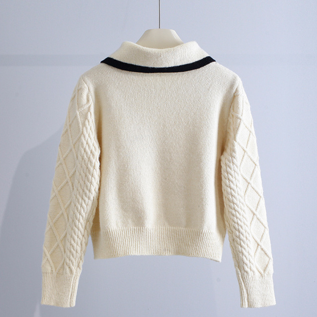 sweater with retro collar lf2633