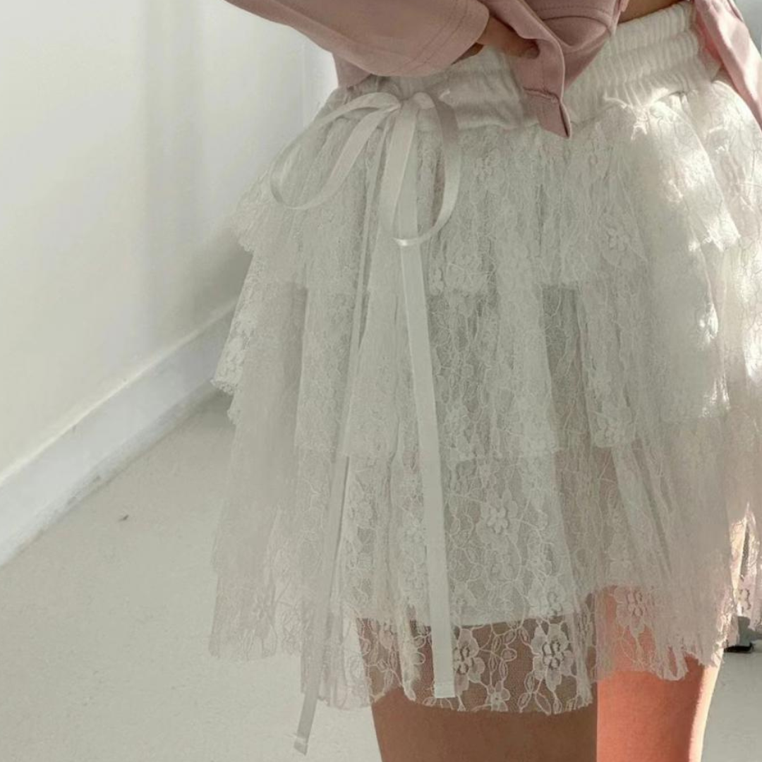 ballet core lace mini skirt lf3085