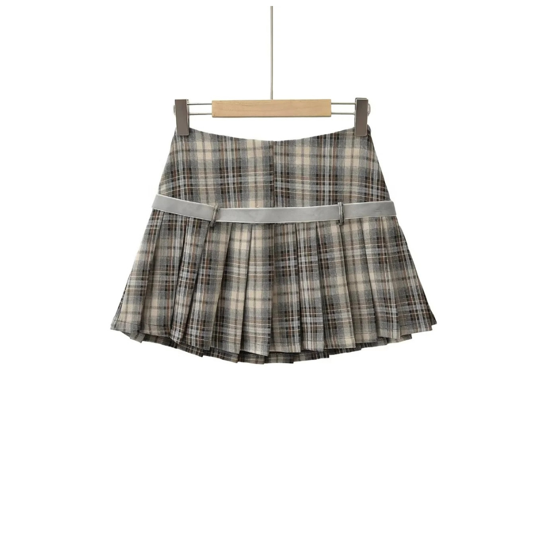 circumferential ribbon pleated skirt lf3167-1【即納】