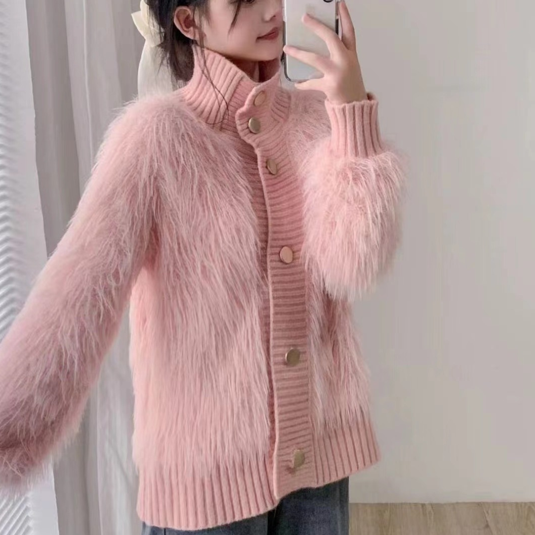stand up collar fur outer lf2702