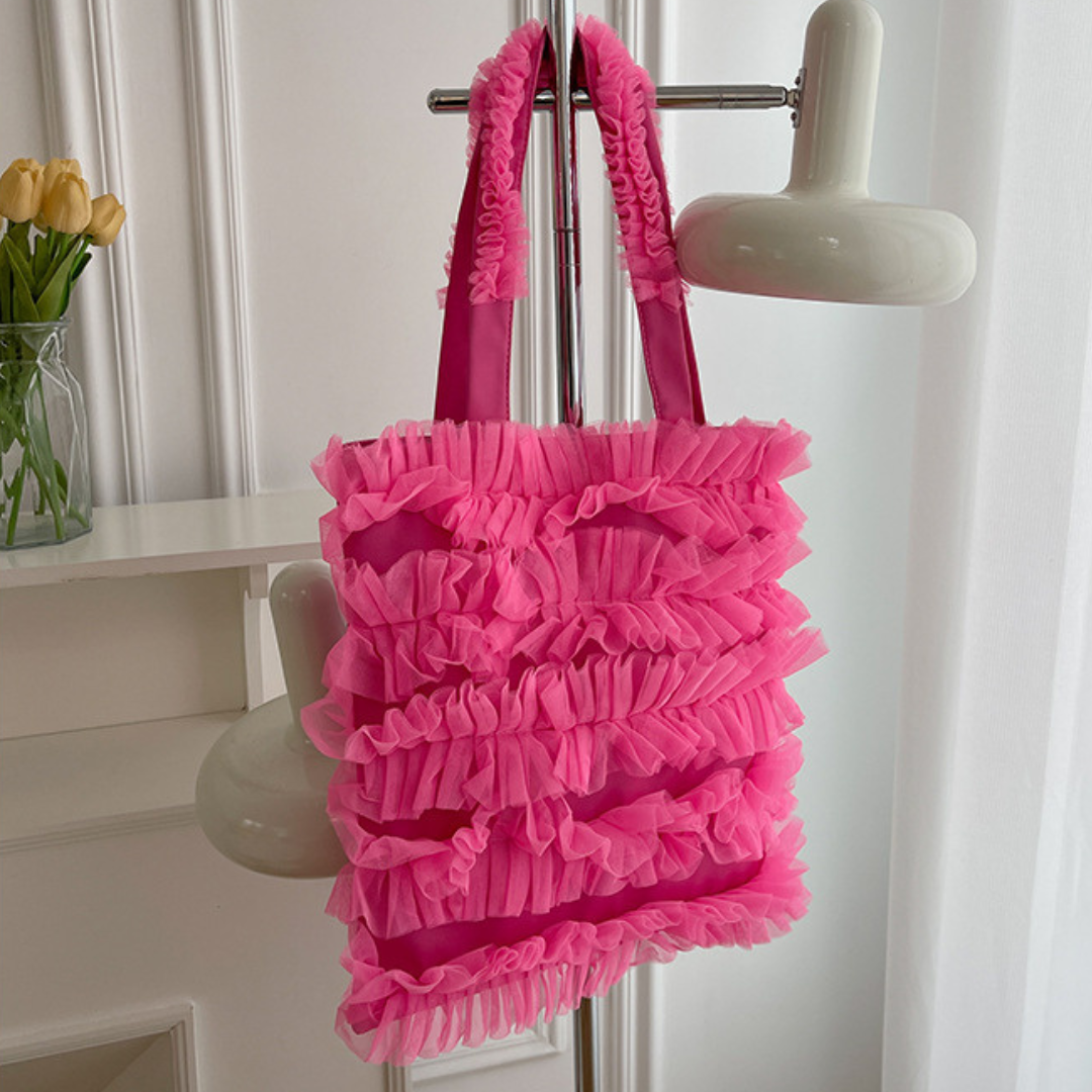 tulle ruffle tote bag lf2994