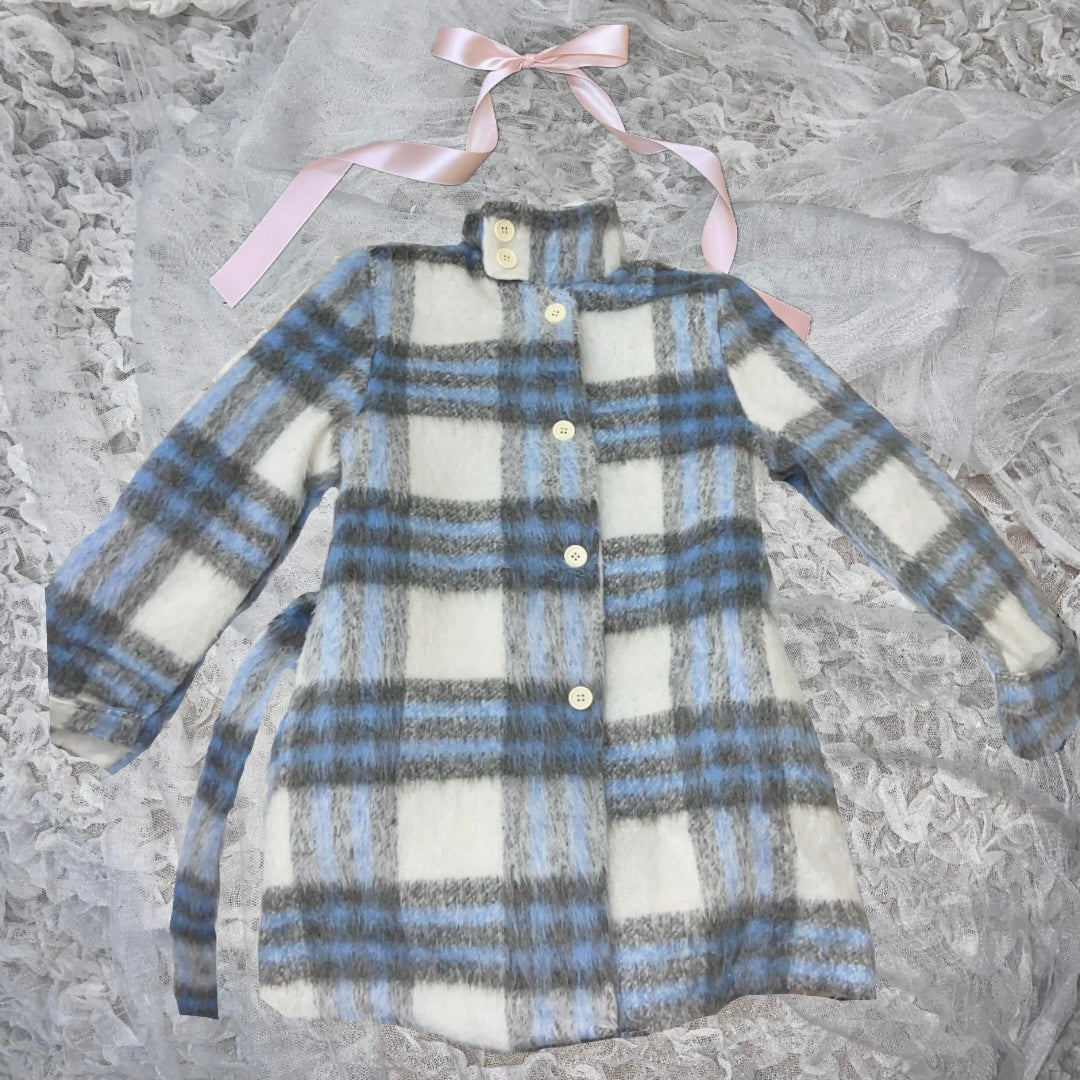 【即納】check wool coat lf-s1001