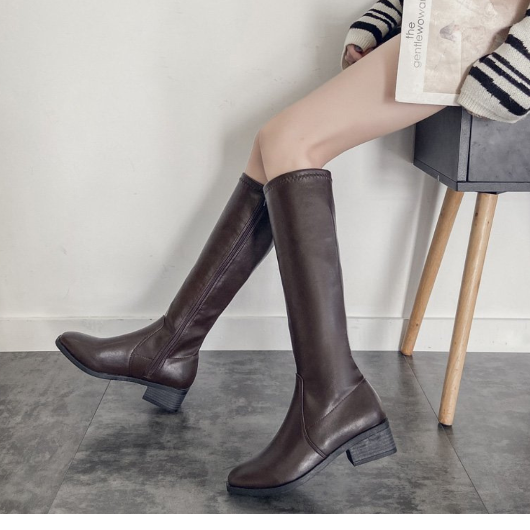 mid heel long boots lf2641