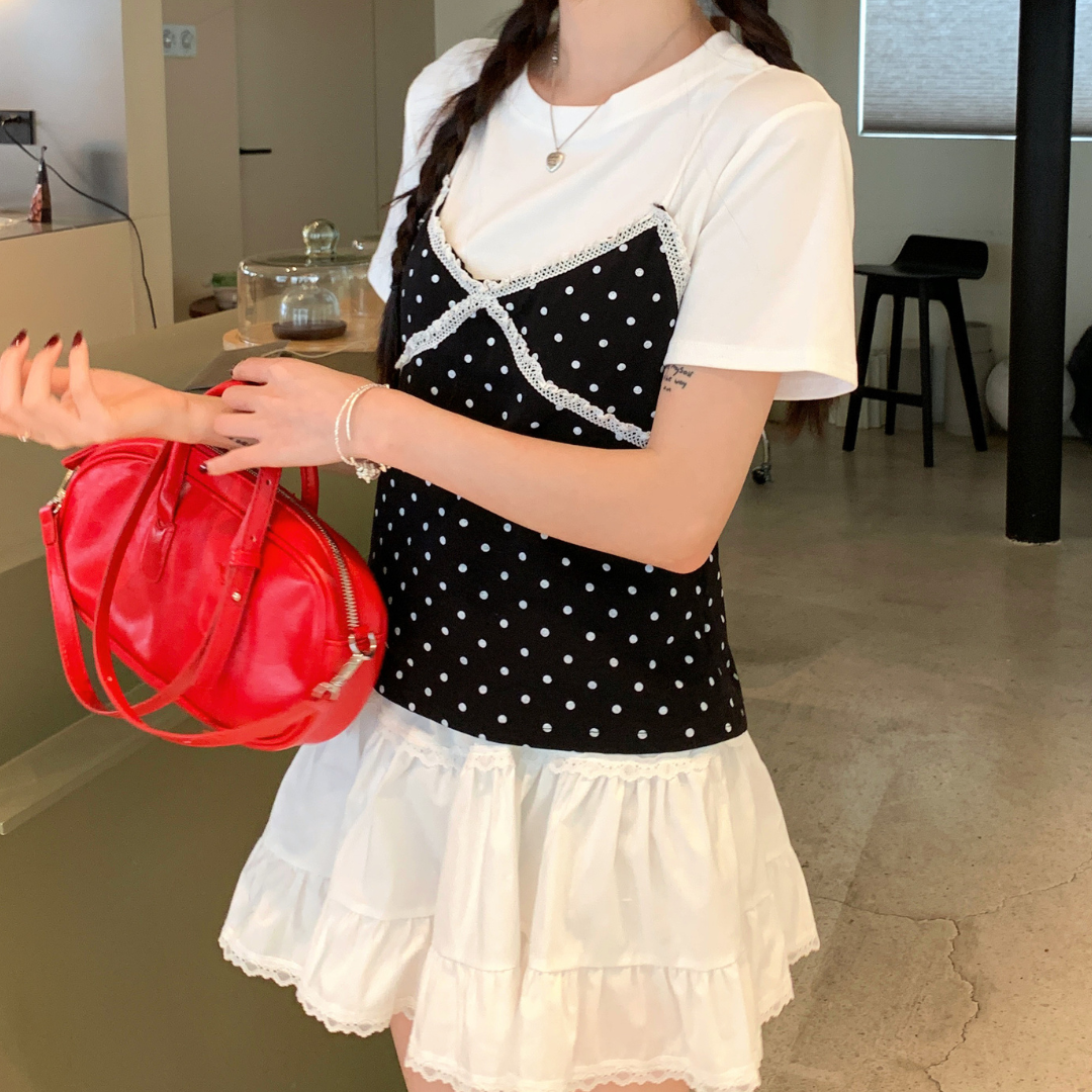 【即納】polka dot bustier lf3244