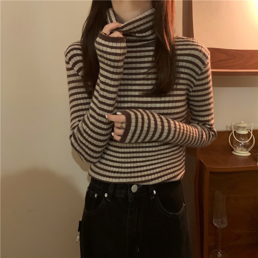 即納】border turtleneck knit lf-s1047 – La Florence