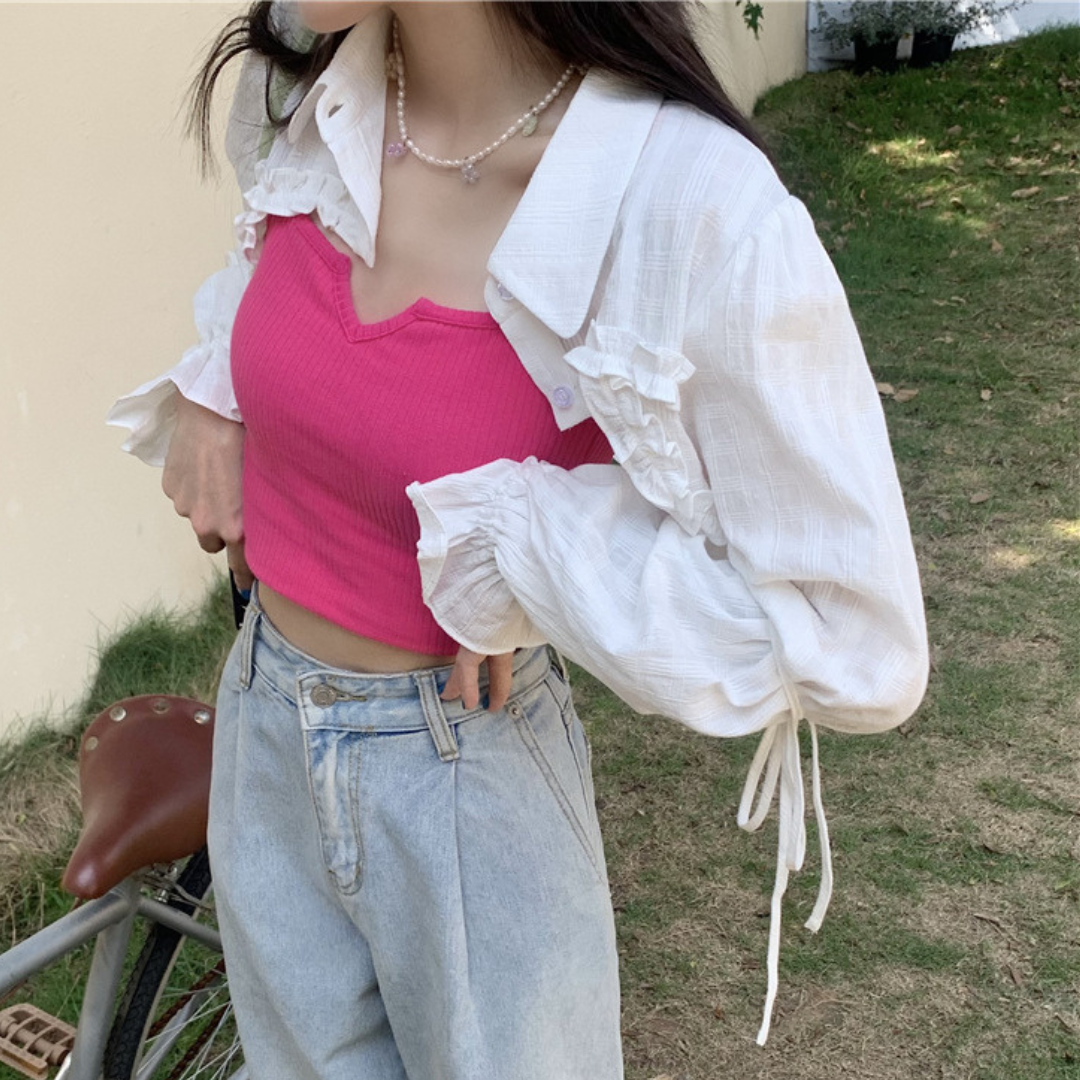 mini blouse cardigan lf2904