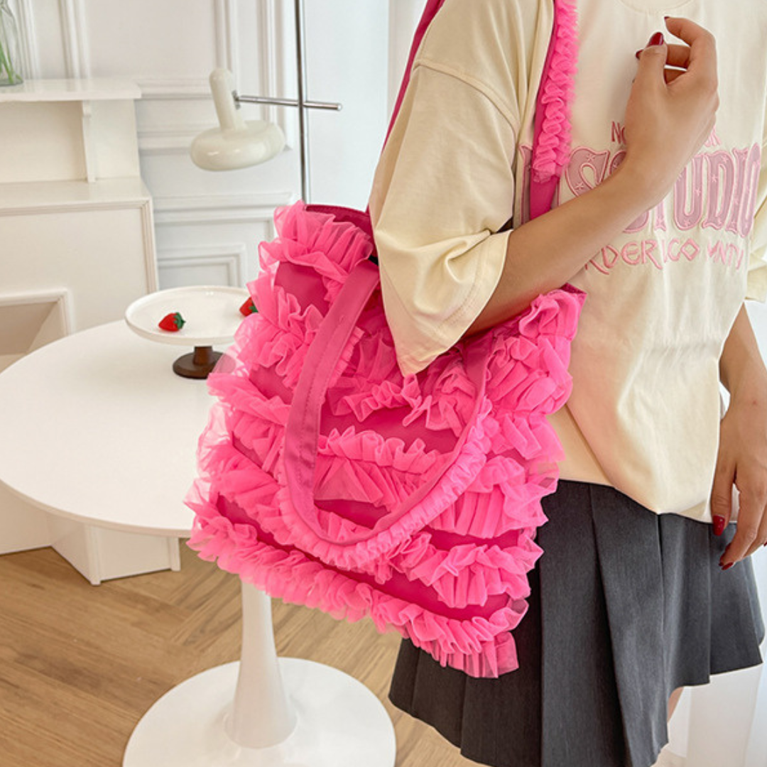 tulle ruffle tote bag lf2994