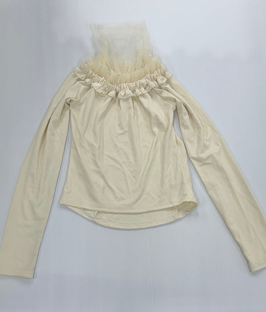 【即納】tulle neck tops