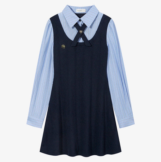 Classic Shirt Pinafore Dress lf3394