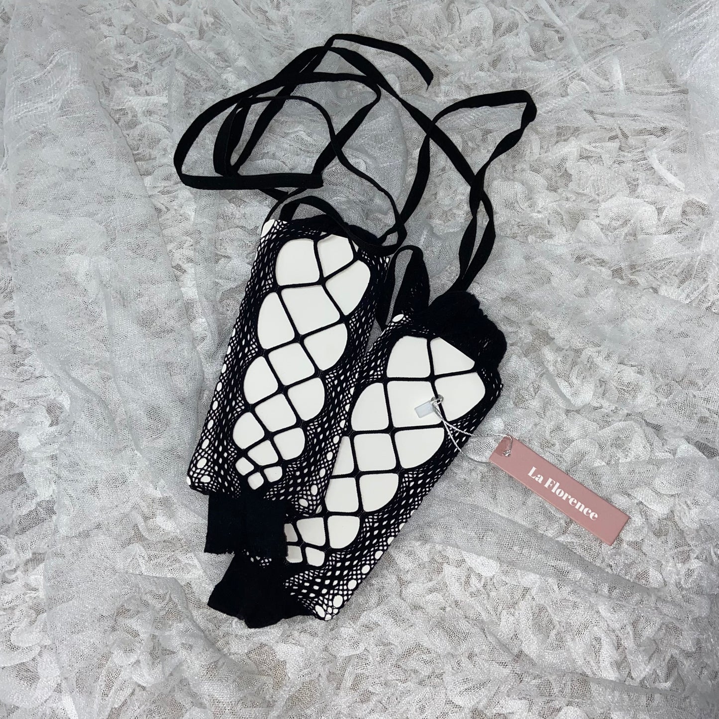 【即納】lace up fishnet sock lf-s1030