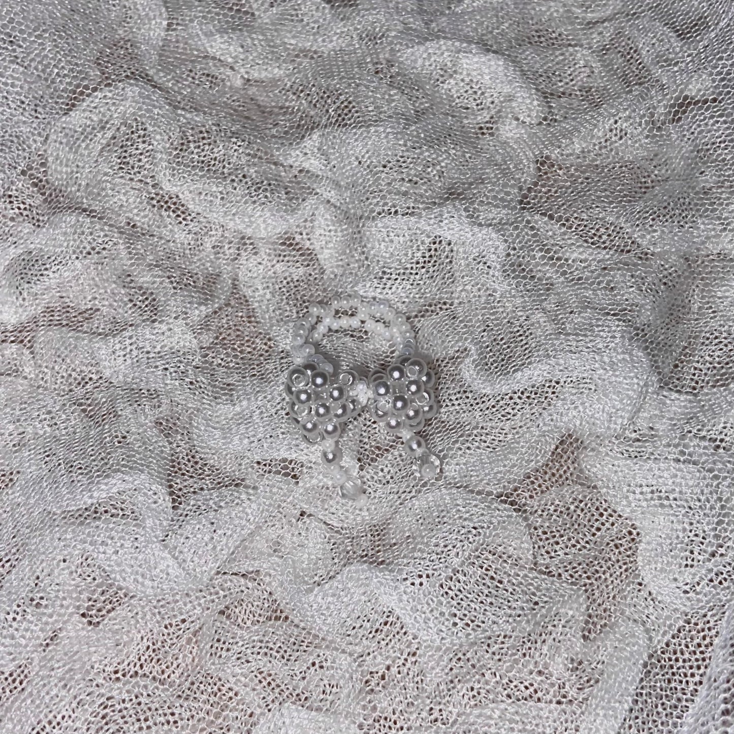 【即納】beaded pearl ribbon ring lf-s1031