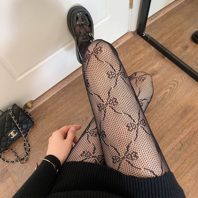 【即納】ribbon lace tights lf-s1029