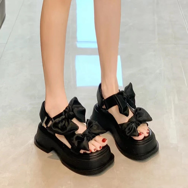 ribbon platform sandals lf2421-1【即納】