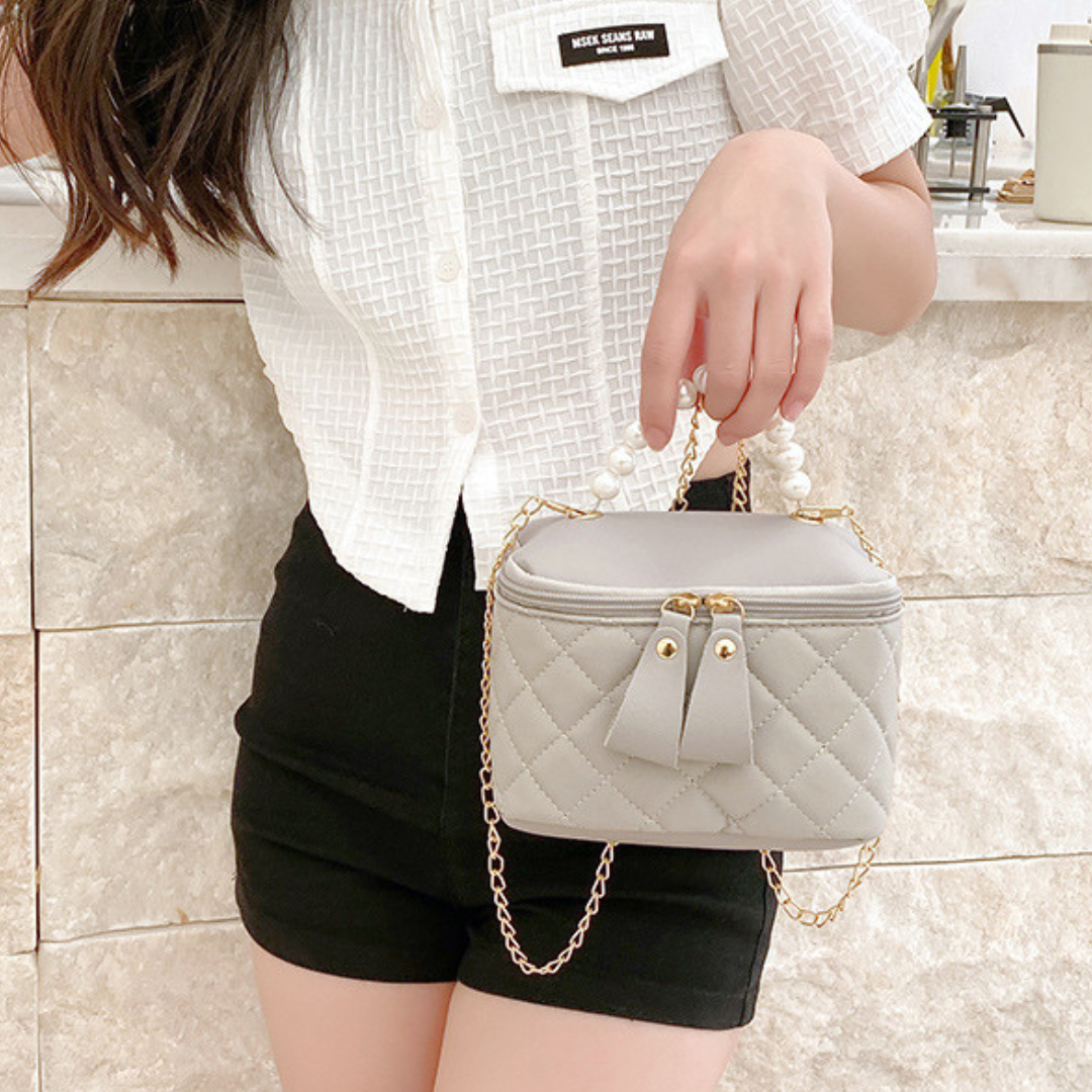 pearl handle square quilting bag lf1638 – La Florence