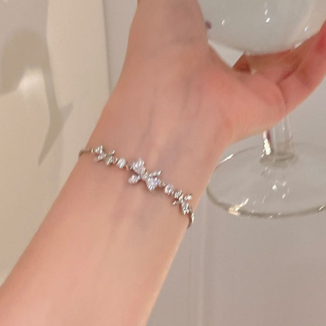 silver ribbon bracelet lf2071