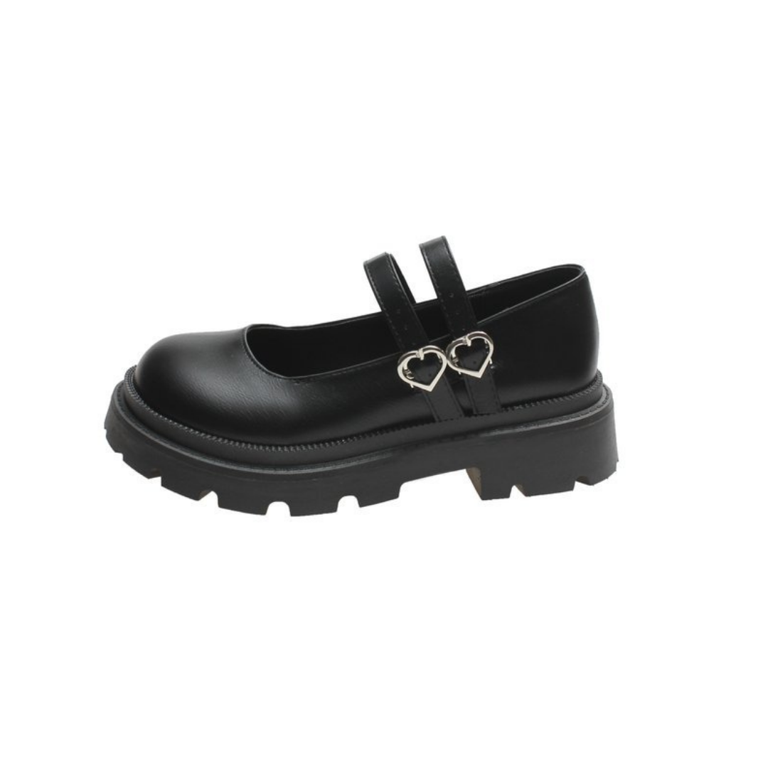 heart buckle round shoes lf1475