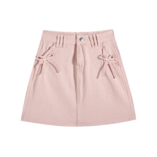 ribbon pink mini skirt lf2306 - ミニスカート