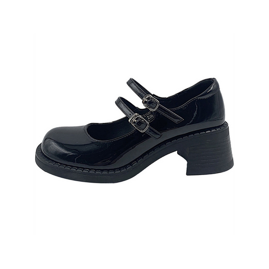 double strap round shoes lf1430