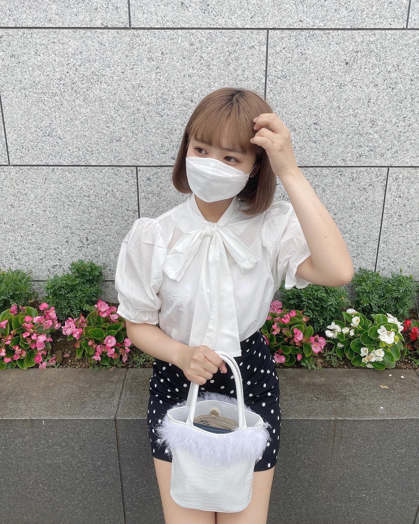 dot mini skirt lf1089-1【即納】