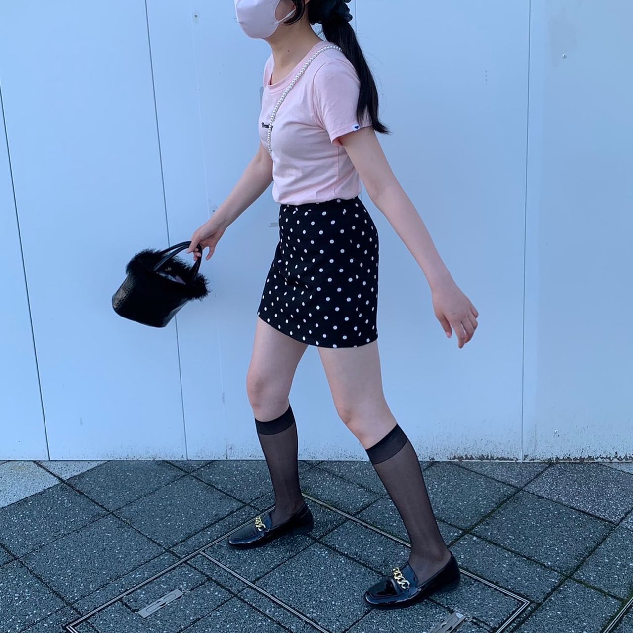 dot mini skirt lf1089-1【即納】