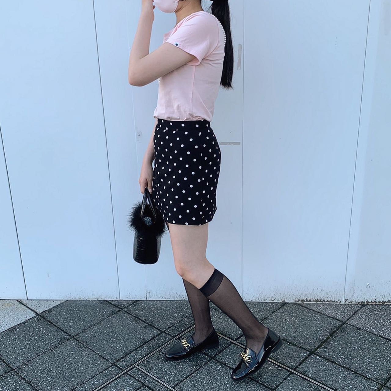 dot mini skirt lf1089-1【即納】