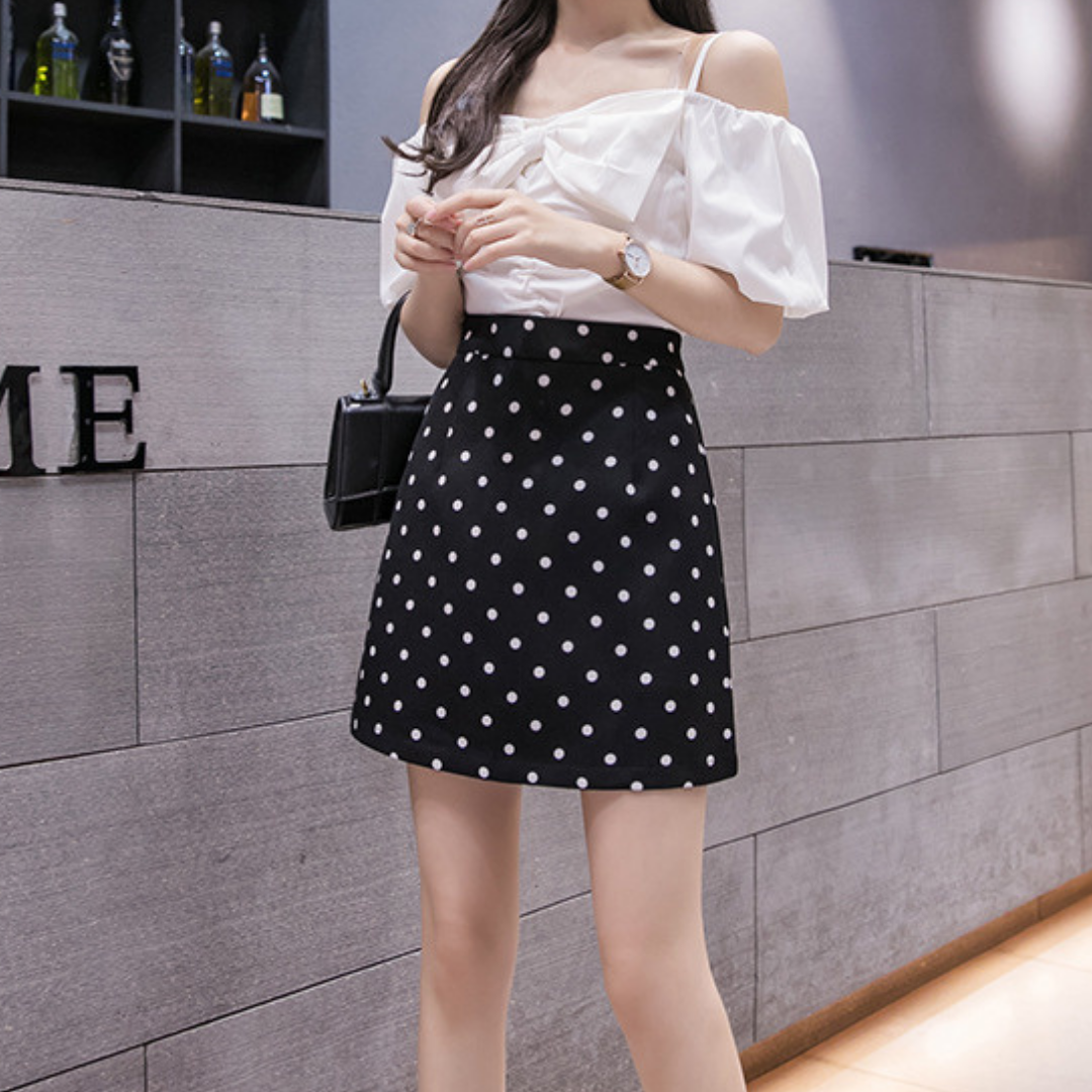 dot mini skirt lf1089-1【即納】