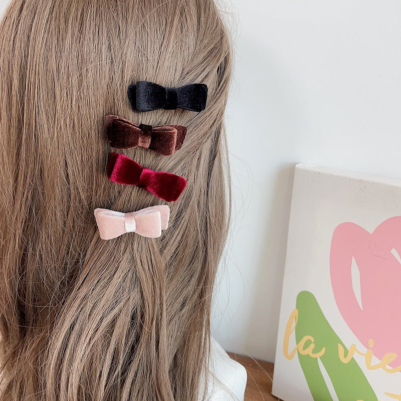velvet mini ribbon hair clip lf2178